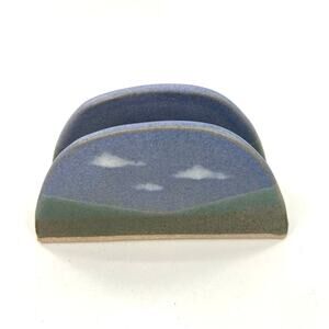 Studio Pottery artist signed napkin holder